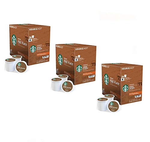 Starbucks Pike Place single serve capsules for Keurig K-Cup pod brewers, 24 Count (Pack of 3)