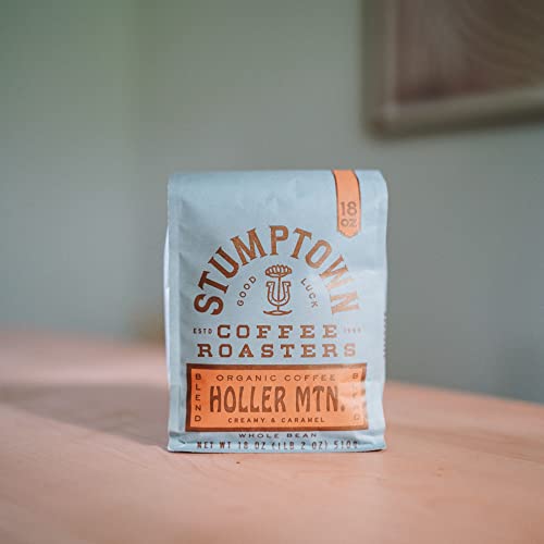 Stumptown Coffee Roasters, Medium Roast Organic Whole Bean Coffee - Holler Mountain 18 Ounce Bag with Flavor Notes of Citrus Zest, Caramel and Hazelnut (Pack of 2)
