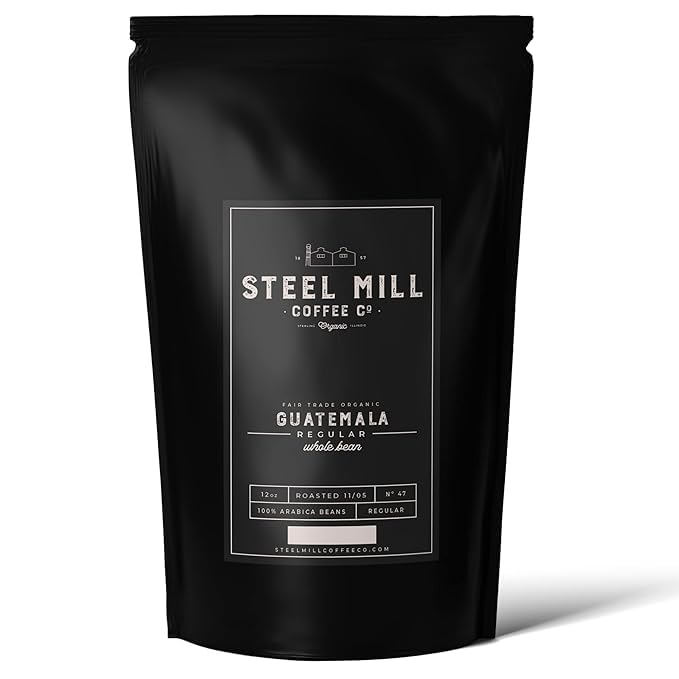 Steel Mill Coffee Co. | Guatemalan Fair Trade Organic Coffee | 2 LB Bag | Ground | Medium Roast | Grown in Central America | 100% Arabica Beans | Organic, Fair Trade