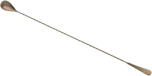 Barfly Japanese Style Bar Spoon 17" | Antique Copper Finish | Twisted Grip Cocktail Mixing Spoon