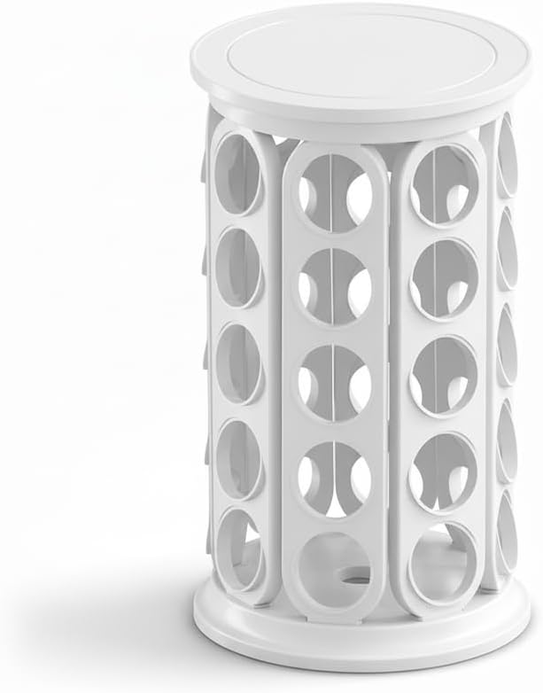Holder Organizer for 40 Capsules,Rotary Carousel Storage Rack with Detachable Base,Space-Saving for Kitchen,Office,Countertop,or Coffee Station,Modern Design