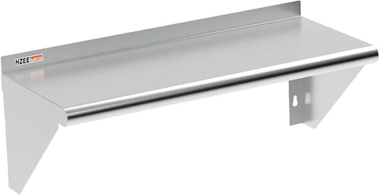 NSF Stainless Steel Wall Mounted Shelf 12 x 30 inch Heavy Duty 250 lbs Metal Floating Shelving Commercial Storage Rack Shelves for Kitchen, Restaurant, Laundry, Gym and Home