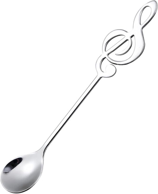 Modern Stainless Steel Music Note Treble Clef Spoon Coffee Stirrer and Ice Cream Spoon for Tea, Holidays, Gifts