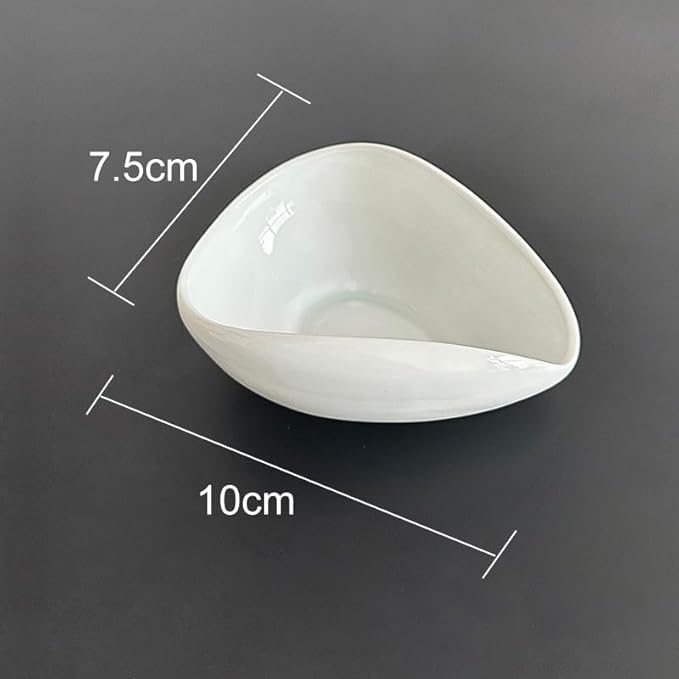 1 Piece Ceramic Coffee Beans Dosing Cup Coffee Bean Weighing Tray Coffee Bean Weighing Bowls Loose Leaf Tea Presentation Ceramic Tea Vessel Porcelain Cha He, 4 x 3 Inches, White