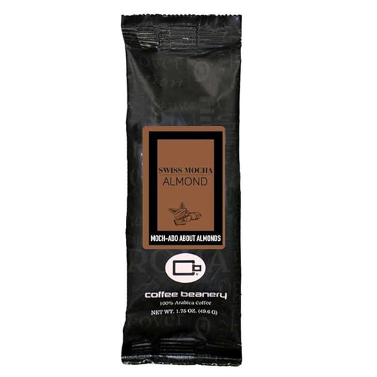 Coffee Beanery Dark Chocolate Almond Flavored Coffe, 1-1.75oz Try Me Size Coffee Sampler, Light-Medium Roast