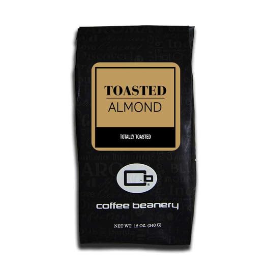 Toasted Almond Flavored Coffee, Specialty Arabica Coffee, Medium Roast, 12 ounce, Automatic Drip (Ground)