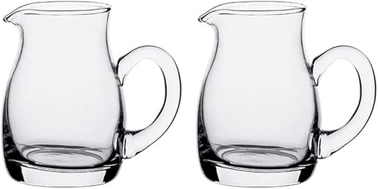 2pcs Glass Creamer Pitcher Sauce Serving Pitcher Milk Creamer Jug,150ml
