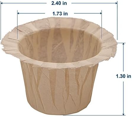 Disposable Coffee Filters, 100 Count Natural Paper Filters Compatible with Keurig Brewers Single Serve 1.0 and 2.0, Fit all Reusable Coffee Pods(Natural 100)