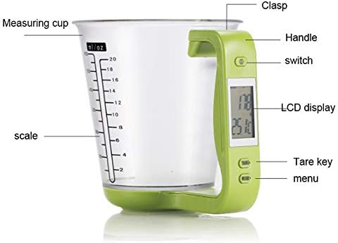 Arinda Kitchen Measuring Cup Scale LCD Digital Display for Baking Tea Weighting Coffee