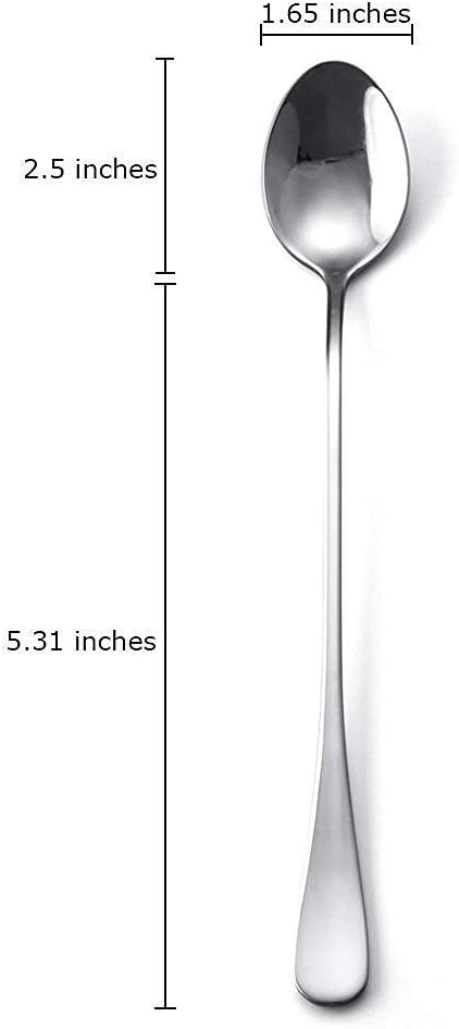 9-inch Long Handle Stirring Spoon, Ice Tea Coffee Spoon, Stainless Steel Cocktail Mixing Spoons - Set of 8
