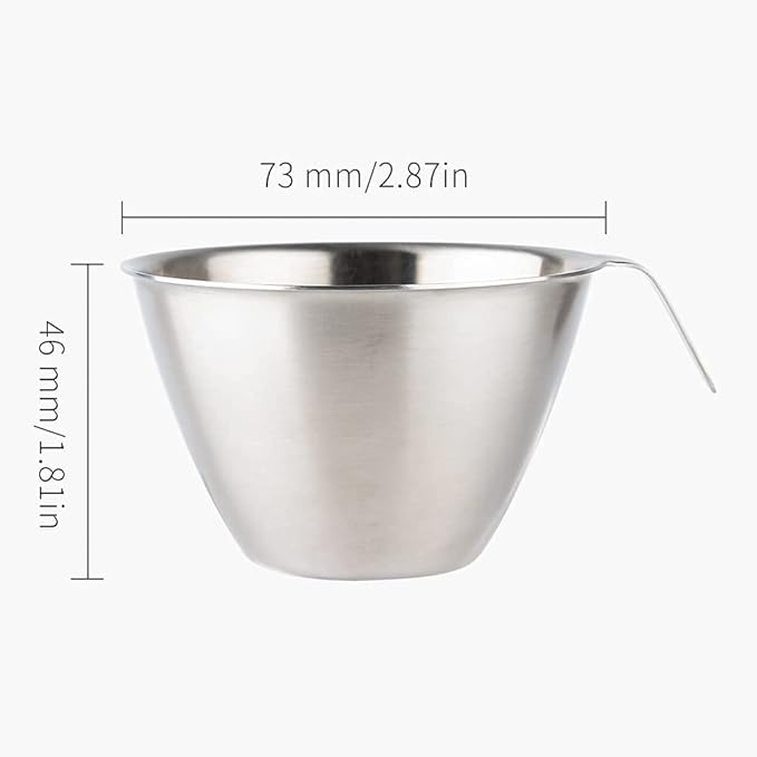 2oz Espresso Shot Cup, watchget Espresso Measuring Cup with Handle and Insdie Mark Stainless Steel Measuring Shot Cup for Barista Cafe Home Professional Espresso Coffee Accessories