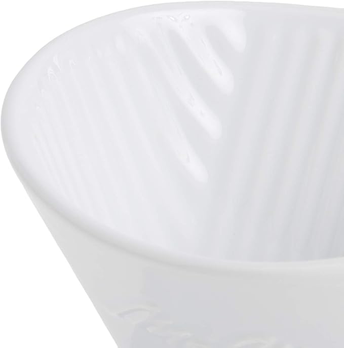 Melitta 1 Cup Porcelain Pour-Over Cone Coffeemaker, Glossy White