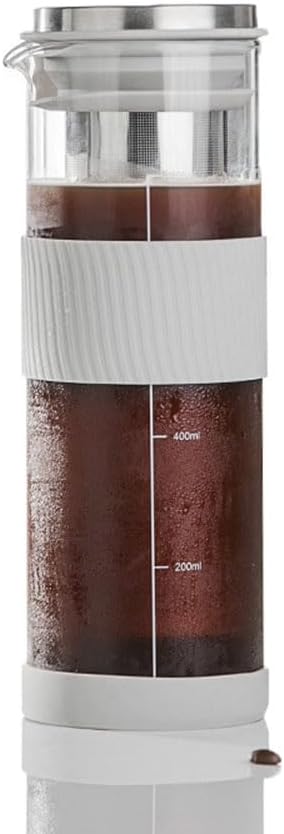 Portable Airtight Cold Brew Iced Coffee Maker Tea Infuser -800ml Cold Brew Coffee Kettle Brewing Glass Carafe Pitcher Easy to Use