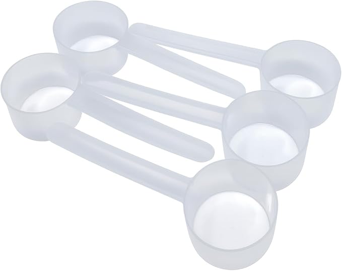 Supplement and Supply 2 Tbsp (1 Oz. | 6 Tsp | 29.6 mL) Long Handle Scoop for Coffee, Protein Powder, Pet Food, Spices, Grains, Dry Goods – Food-Grade BPA-Free Plastic Measuring Spoon (Pack of 5)