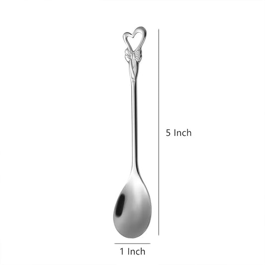 Stainless Steel Coffee Dessert Spoon, Cute Demitasse Spoon for Stirring, Creative Flower Sugar Spoon, 4 Pieces