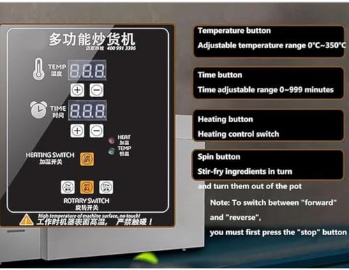 Coffee Roaster Machine, Stainless Steel Electric Roasting Machine with Timer & Thermostat for Nuts & Whole Grains