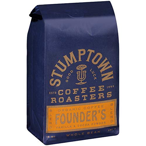 Stumptown Coffee Roasters, Founder's Blend, 100% Arabica Coffee - Organic Whole Bean Coffee, 100% Arabica Coffee - 12 Ounce Bag, Flavor Notes of Vanilla and Cocoa Powder
