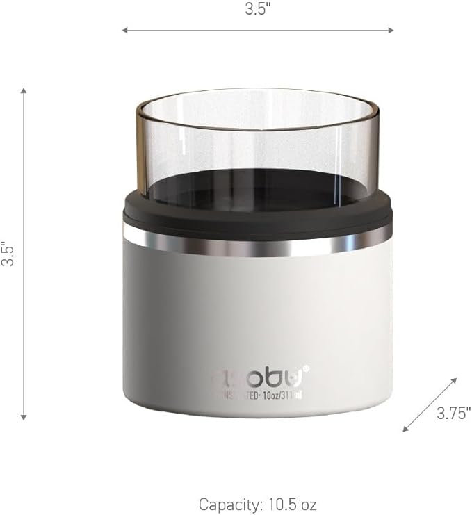 asobu Whiskey Sleeve Glass – Insulated Bourbon Tumbler with Premium Rocks Glass, BPA-Free, Double-Wall Stainless Steel, Keeps Drinks Cold Longer, 10.5oz