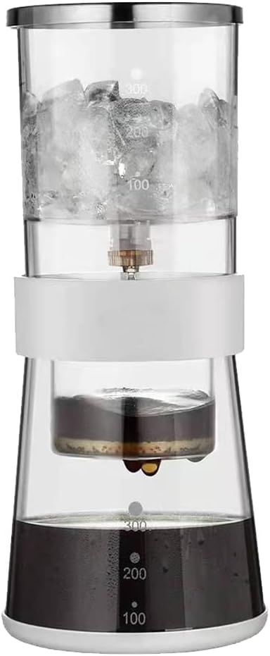 Ice Drip Coffee Maker 14oz Cold Brew Coffee Smooth Dripper Slow Cold Drip Iced Coffee Concentrate Brewer with Adjustable Water Flow, Stainless Steel Filter