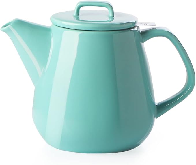 Sweejar 40oz Tea pot with Removable Stainless Steel Infuser,Dishwasher Safe Tea Pots for Loose Tea,Tea Pots with Infuser for Chrismas Women Gift(Turquoise)