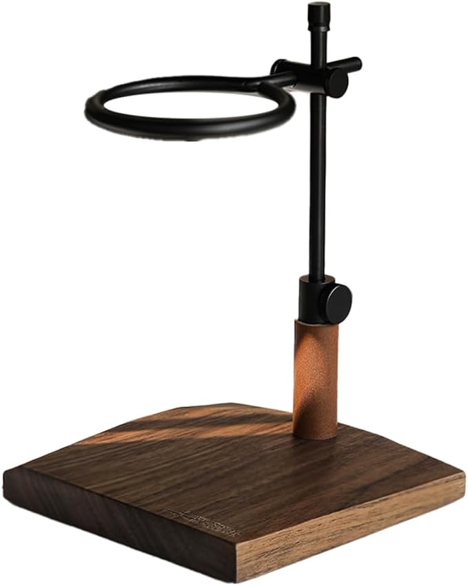 Bloepum Adjustable Pour Over Coffee Stand - Vintage Dripper Station with Wooden Base, Tools for Home & Cafe