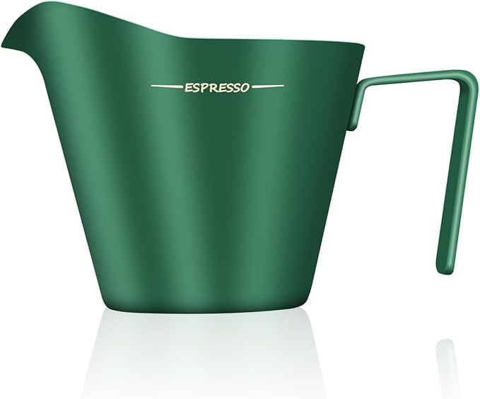 IKAPE Espresso Measuring Cup, 304 Anti-scald Stainless Steel Espresso Shot Cups with Handle, Coffee Pouring Cup for Barista Tool Accessories(Green)