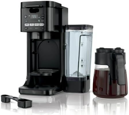 Ninja DualBrew Grounds & Pods Hot & Iced Coffee Maker with Rapid Cold Brew (model CFP 150), 4 Brew Style Choices, Foldable Single Serve Platform, Keep Warm Function, color Black