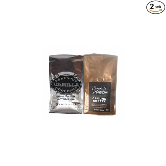 Trader's Chocolate Hazelnut Ground Coffee and French Vanilla Coffee - 1 pack of each