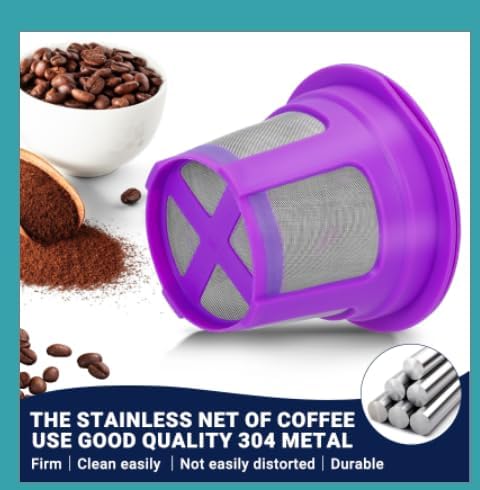 [SANYEDOU] Reusable Coffee Filters For Keurig (BPA Free) Reusable K Cup Filters Cups K Cups For Keurig 1.0+2.0 Mini K cup Refillable Pods(4pack)