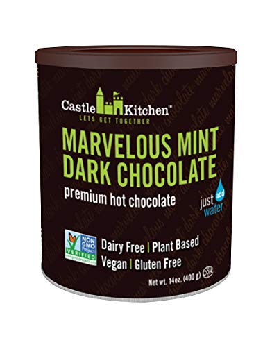 Castle Kitchen Natural Hot Chocolate Mix Variety Pack - Dairy-Free, Vegan Complete Mixes - Just Add Water - Pack of 2 (Double Dutch Dark Chocolate & Marvelous Mint Dark Chocolate) 14 oz Each