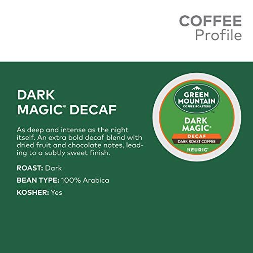 Green Mountain Coffee, Dark Magic Decaf, Single-Serve Keurig K-Cup Pods, Dark Roast, 96 Count (4 Boxes of 24 Pods)