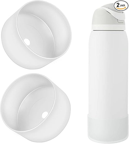 2PCS Silicone Water Bottle Boot, Compatible with Owala 24oz 32oz 40oz, Protective Anti-Scratch & Anti-Dent No Noise Sleeve Cover for FreeSip/Twist/Flip Water Bottles (Transparent, 40oz)
