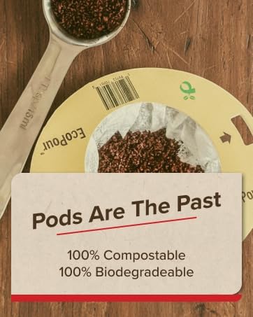 EcoPour Coffee Filters, Use with Coffee or Loose Leaf Tea, Compostable Portable Single-Serve Pour Over Filters for Camping, Travel, or Backpacking, EcoFriendly, Empty, 50 Pack