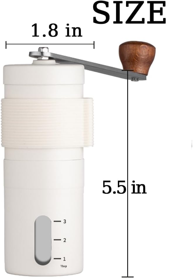 Manual Coffee Grinder for Home Use, 304 Stainless Steel Material, Adjustable Setting, with Hand Held Espresso Burr Ceramic for Travel Camping