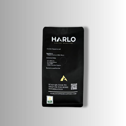 Harlo Coffee Roasters Organic Peru Decaf Single Origin Coffee, Royal Select Water Process, Medium Roast, Whole Bean, 12 oz