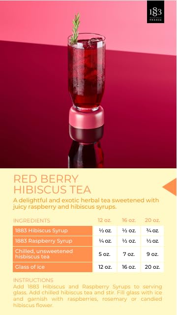 1883 Raspberry Syrup for Drinks, Made in France, 1 Liter Glass Bottle