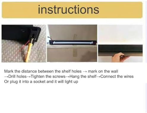 LED Floating Wall Shelves, Metal Display Shelves, Wall-Mounted Storage Units for Home, Office, & Commercial Use, Steel Plate Design, 100x20x6CM