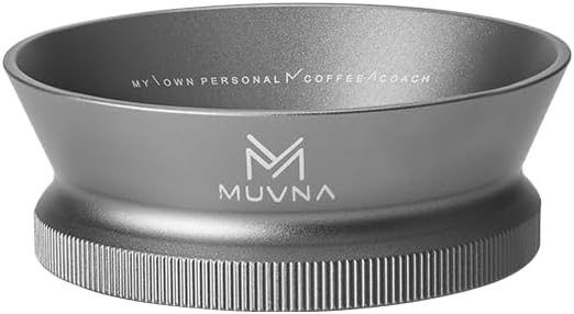 MUVNA 51MM Espresso Magnetic Dosing Funnel, Coffee Portafilter Funnel with 8 Magnetized Steel, Compatible with 51MM Portafilter(Silver)