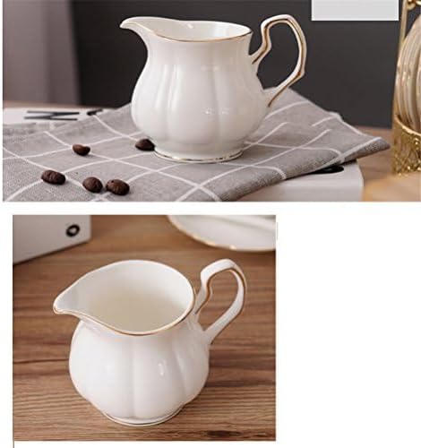 fanquare 15 Pieces Simple White English Ceramic Tea Sets,Tea Pot,Bone China Cups Without Metal Holder,Matching Spoons,Afternoon Tea Set Service Coffee Set