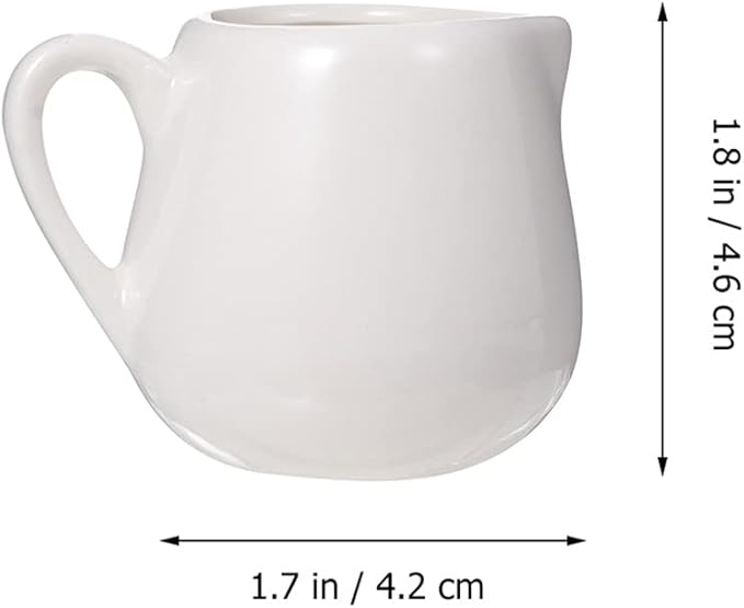 YARNOW Mini Ceramic Creamer Jug with Handle 1.6 Oz Porcelain Milk Pitcher for Coffee Tea Cream Sauce Serving Small Stoneware Milk Cup