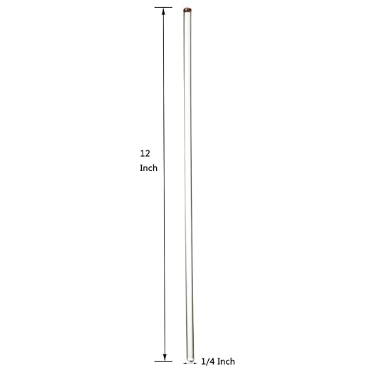 6 Pcs Glass Stir Sticks Glass Stirring Rod 12" Long 1/4'' Diameter with Both Ends Round (6)