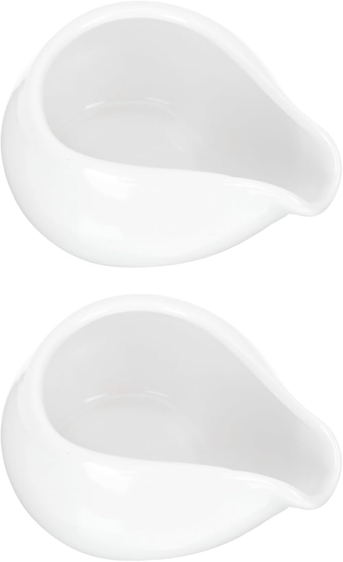 Hemoton Milk Jugs 4 Oz Round Mouth Creamers and Sauce Pitchers Porcelain Containers for Coffee Tea Table Serving and Entertaining 3.54X2.75X1.96In
