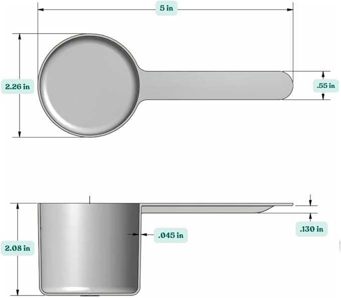 Supplement and Supply 1/2 Cup (4 Oz. | 118.4 mL) Long Handle Scoop for Coffee, Protein Powder, Pet Food, Spices, Grains, Dry Goods – Food-Grade BPA-Free Plastic Measuring Spoon (Pack of 10)