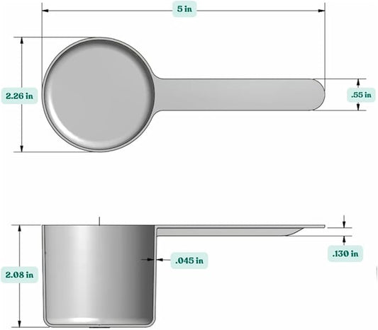 Supplement and Supply 1/2 Cup (4 Oz. | 118.4 mL) Long Handle Scoop for Coffee, Protein Powder, Pet Food, Spices, Grains, Dry Goods – Food-Grade BPA-Free Plastic Measuring Spoon (Pack of 25)