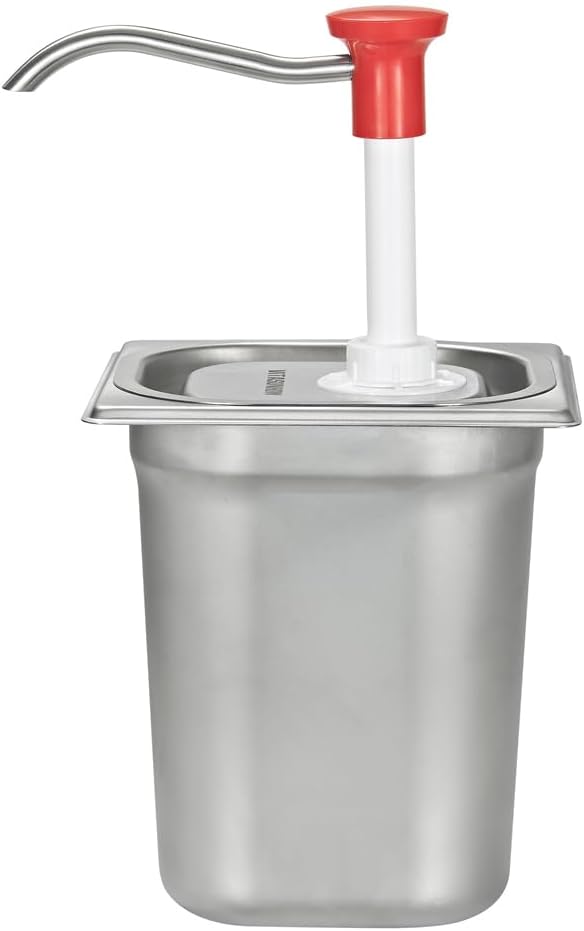 VITASUNHOW Sauce Pump Dispenser Stainless Steel Dispenser - Large Capacity Condiment Pump Dispenser Quantitative Pressure Head for Variety of Sauces (1035PX)