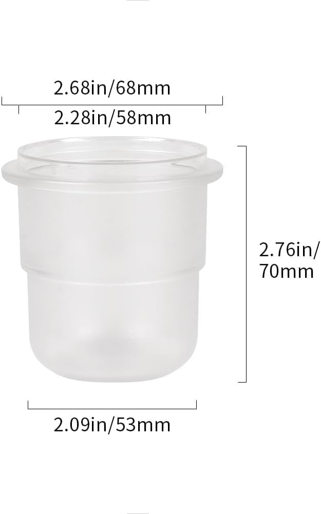 watchget 58mm Dosing Cup Espresso Coffee Dosing Cup Compatible with 58mm Portafilters Plastic Espresso Dosing Cup Coffee Machine Accessories, Frosted Transparent