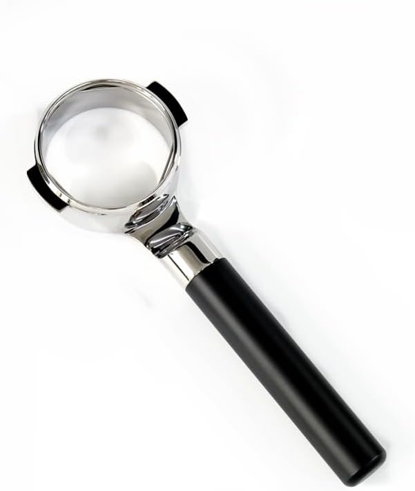 Mischief 58mm Bottomless Portafilter, 316 Stainless Steel, Fits E61 Group Heads, La Marzocco, Rocket, ECM, Synesso, VBM, Flat Base, Double Shot Basket, Walnut wood (Black POM, 58MM for E61)