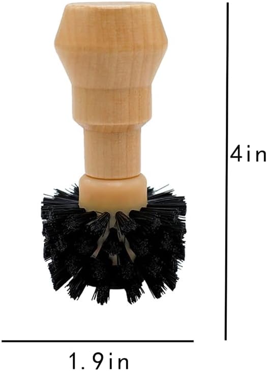 Coffee Portafilter Basket Cleaning Brush, Stiff Bristles and Wood Handle Coffee Accessories, Coffee Filter Brush Fits for Espresso Barista Machine Cleaning Tool (49mm/54mm)