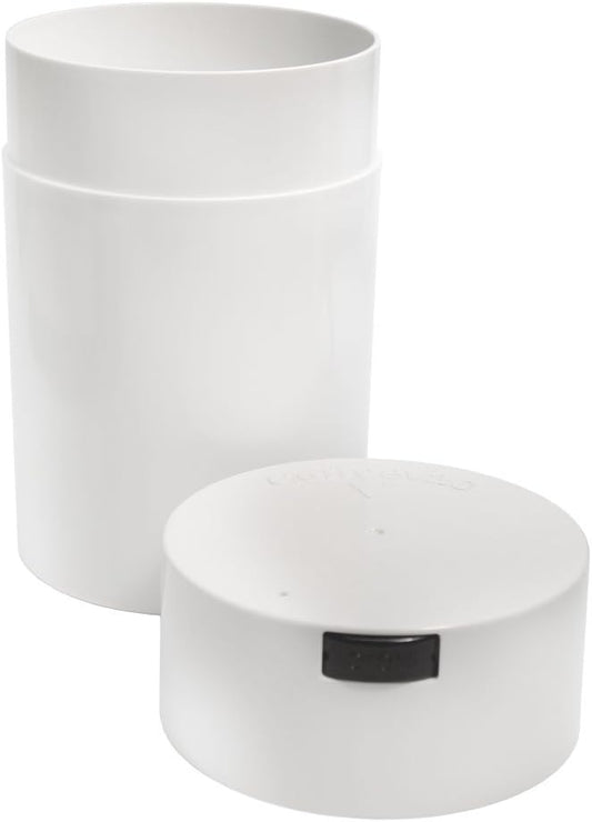 Coffeevac 1LB – Patented Airtight Container with Degassing Valve | Multi-use Vacuum Container Works as Smell Proof Containers for Ground Coffee and Coffee Bean Containers. White