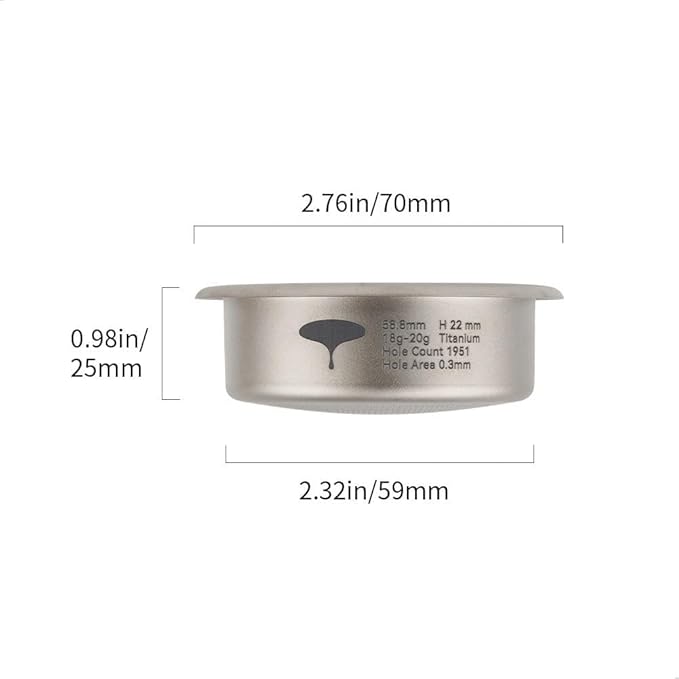 watchget 58mm Espresso Filter Basket, 18-20g Titanium Fliter Basket High-Speed and Precision Extraction Portafilter Basket Filter Fits Most 58mm Protafilter